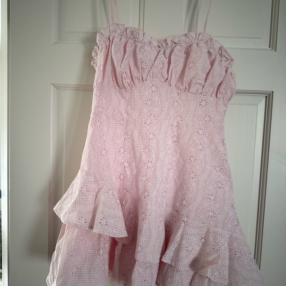 Pink Ruffled Mini Dress